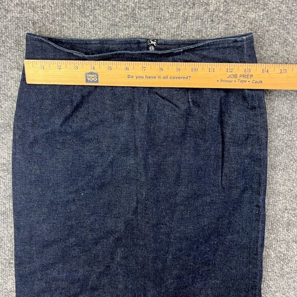 Vintage GAP Jean Skirt Women's 1 Dark Blue Pencil Zip Up Below Knee Cotton - Picture 3 of 6
